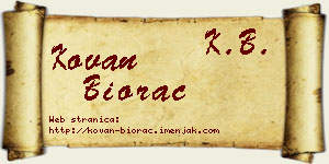 Kovan Biorac vizit kartica